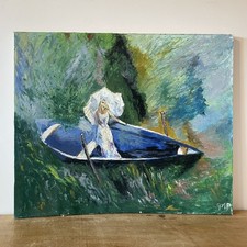 Woman On Boat Floral Meadow