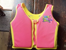 Slazenger Love 2 Swim Floatation Vest Jacket Pink Yellow