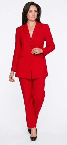 Red crepe trouser suit - crepe,