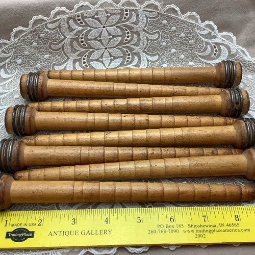 Vintage wood bobbins spools - vintage,