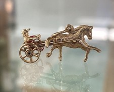 Vintage Gold Horse and Sulky