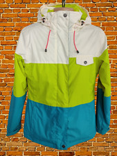 WOMENS WED'ZE DECATHLON SIZE EUR SMALL LIME BLUE MIX SKI SNOW JACKET COAT HOODED