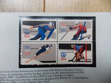 USPS Winter Olympics Souvenir Folder #941 - XIII Winter Games Lake Placid Stamps
