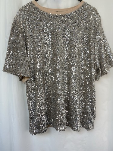 Gold sequin top - ,