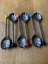 Six Silver Plate Coffee Bean Spoons