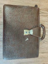 Vintage Leather Suitcase With Lock And Key, Secret Lock System, Real Leather