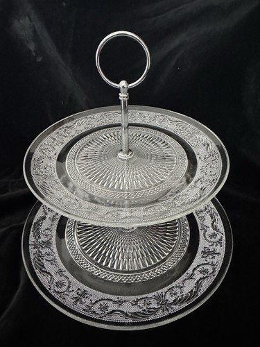 Two tier glass cake stand - two,