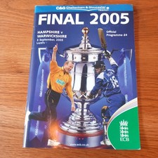 2005 C & G Trophy Final Programme  Hampshire V Warwickshire At Lords