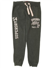 SUPERDRY Womens Graphic Tracksuit Trousers Joggers UK 14 Medium Khaki DF28