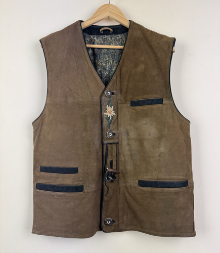 Real suede leather waistcoat - suede,