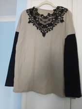 Beige And Black Ladies Top