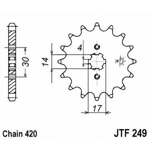 Sprocket 249 z14 for honda - sprocket,