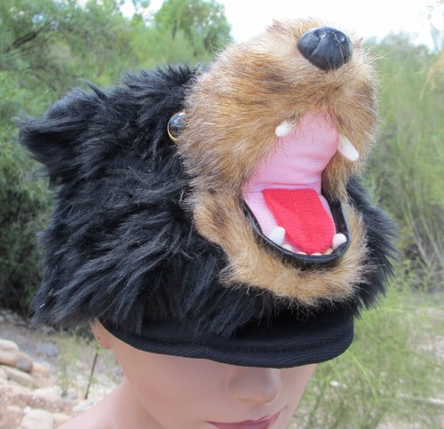 Grizzly black bear hat plush - grizzly,