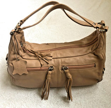 SUZY SMITH - DEEP CREAM SOFT REAL LEATHER - SHOULDER BAG / SWING BAG - FREE POST