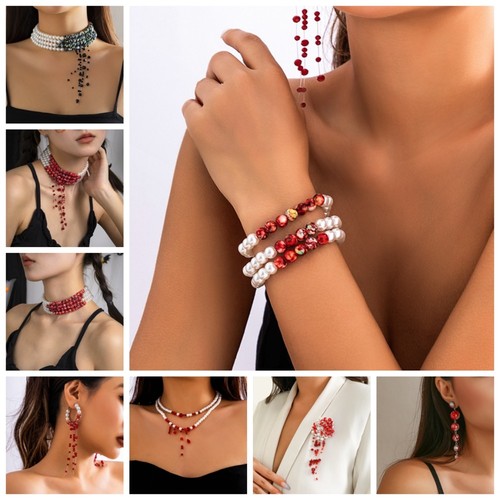 Pearls tassel choker - pearls, gothic