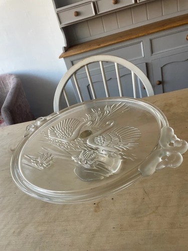Vintage frosted glass - vintage, swan