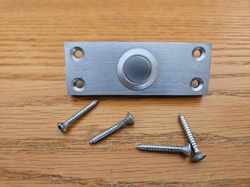 Door bell push satin chrome