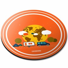 Round Mouse Mat - Caravan