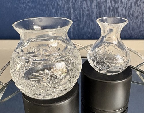 Cut crystal bud vases - 2,