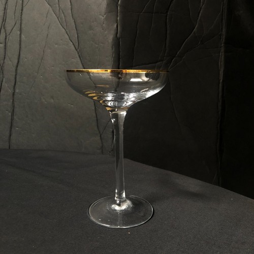 Gold rimmed champagne coupe - gold,