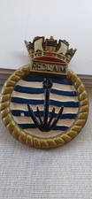 Vintage HMS Reclaim Crest / Plaque Royal Navy Submarine Rescue Vessel 5"x4" 183g