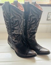 Office Vintage light brown, hint of greyLeather Cuban Heel Cowboy Boots Western