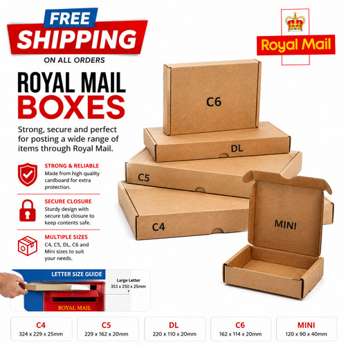 Royal mail pip - boxes, cardboard