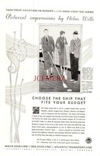 WHITE STAR Cruise Line Art Deco Shuffleboard ADVERT Vintage 1931 Print Ad E07/65