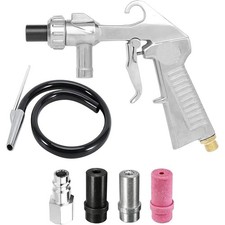Sandblaster Sand Blasting Gun + Hose + 4 Nozzles Kit for Sandblasting Polishing