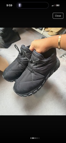 Prada black puffer trainer - prada,