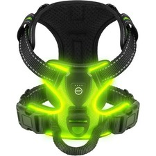 LED Luminous Dog Harness No Pull Adjustable Rechargeable Vest for Pets