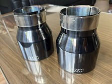 2x BLACK CHROME M EXHAUST TIPS