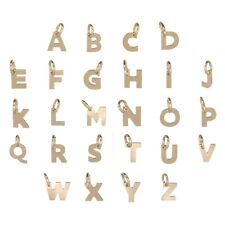 9ct Gold Alphabet Pendant Initial Jewellery Charm 375 Letter A-Z - 14mm