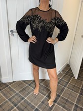 LIPSY DRESS SIZE 10 BLACK GOLD