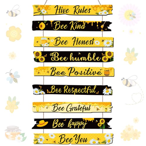 Bee hive rules sign wooden - hive,