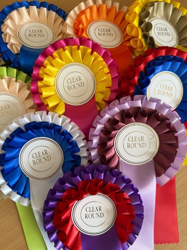 Clear round rosettes pack of - rosettes, -pack