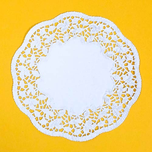 White round paper doilies 21cm - round,