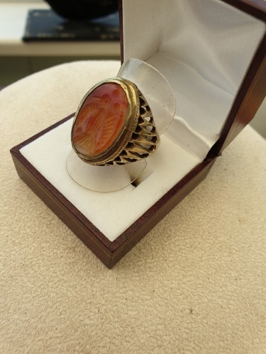 Large artisan brass ring - brass,