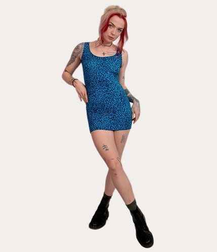 Blue leopard mini - leopard, punk