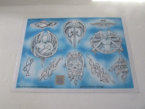 Laminated tattoo flash sheets - laminated,