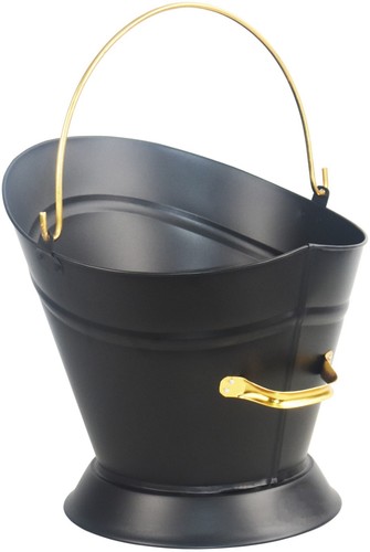 Black coal bucket - gold, ring
