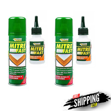 2 x EVERBUILD MITRE FAST SUPERGLUE 50g & ACTIVATOR 200ML INSTANT BONDING KIT