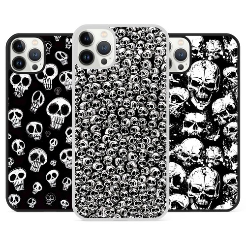 Skulls goth pattern phone - skulls,