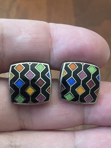 Duchamp enamel cufflinks - duchamp,