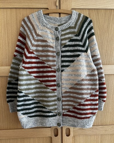 Hand knitted wool striped - wool,