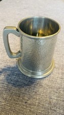 Vintage Pewter Glass Bottomed
