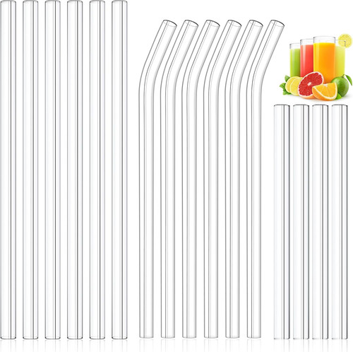 Pack clear glass straws - 16,