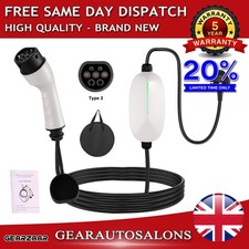 13A EV Charging Cable Type 2 UK Plug 3 Pin Electric Vehicle Car Charger Protable