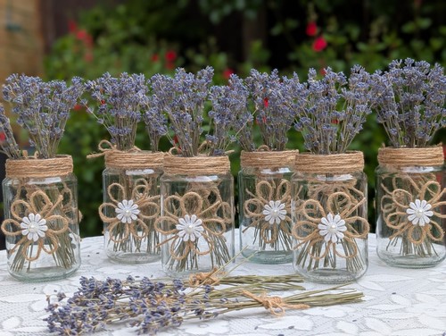 Handmade rustic jute jars - jute,