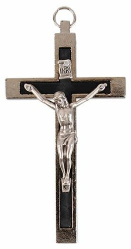 Black metal crucifix - black,